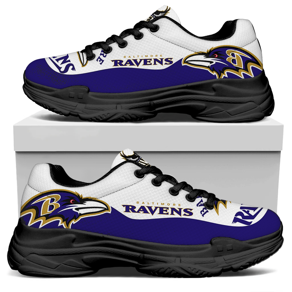Women's Baltimore Ravens Edition Chunky Sneakers With Line 001 Women's Baltimore Ravens Edition Chunky Sneakers With Line 001